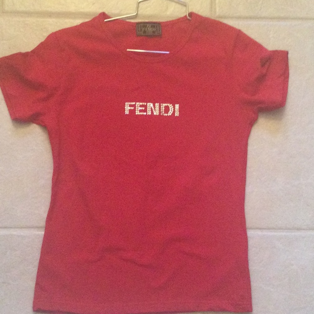 Fendi red top, Sz S